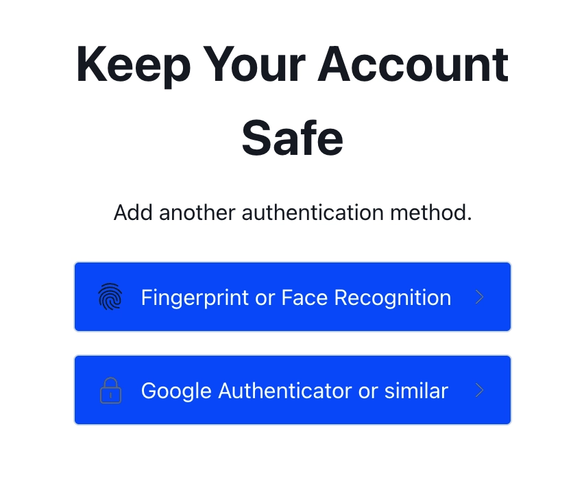 Choose authentication method